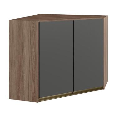 Imagem de Armario Canto Obliquo 2 Portas Mdf 75cm Kali 12209 Carvalho
