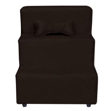 Imagem de Escadinha Pet 3 Degraus Cachorro E Gato Veludo Marrom