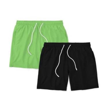 Imagem de Kit 2 Shorts Masculino Liso Básico Bermuda Tactel Água Praia Treino Academia Corrida-Masculino