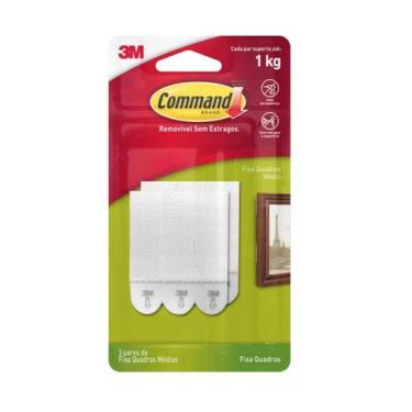 Imagem de Fecho Adesivo Command Branco Tamanho Médio - 3m