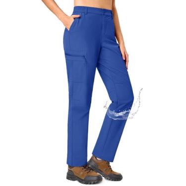 Imagem de Calça de caminhada feminina TACVASEN, resistente à água, azul S