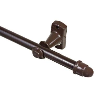 Imagem de Kit Varão 2 Metros Para Cortina 28 Mm Simples Imbuia - Utilimark