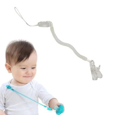 Imagem de Prendedor De Chupeta Com Mola Bico Bebê Universal Baby - Saz, Transpar