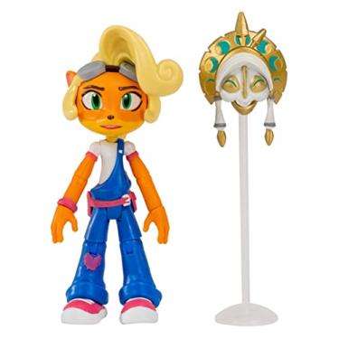 Imagem de BANDAI Crash Bandicoot Action Figures Coco Bandicoot with Mask | 11cm Coco Bandicoot Toy with Mask and Stand Accessories | Collectable Figures As Merchandise and Video Game Gifts,Blue,White