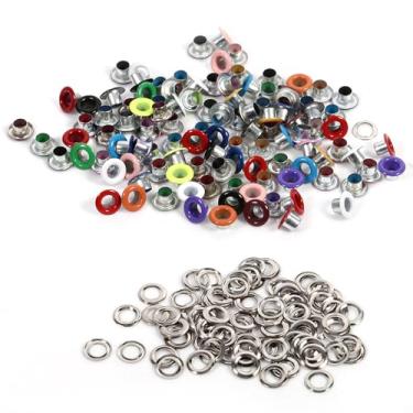 Imagem de Phefop 100 Peças de Ilhós Artesanais de Couro, Ilhós Redondos de Metal de Cor Mista de 4 Mm Com Arruelas para Fazer Cartões de Scrapbooking, Sapatos Artesanais de Couro, Decoração de (cor misturada)