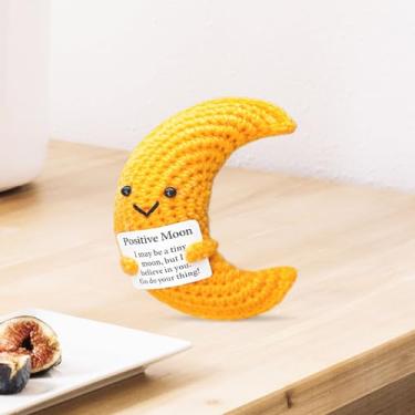 Imagem de Mini lua de crochê feita à mão, presente de apoio emocional, adequado para mulheres, homens, família, amigos, chefe, colegas, presentes criativos de Natal e Ação de Graças