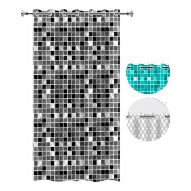 Imagem de Cortina Box Banheiro Antimofo Pvc Impermeável Pastilha Cor C