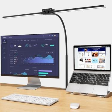 Imagem de EppieBasic Lâmpada de mesa de LED, lâmpadas de mesa de escritório de 24 watts com braçadeira de arquiteto, barra de luz de 80 cm ultra larga