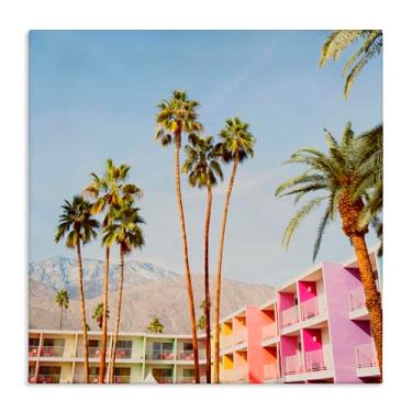 Imagem de Stupell Industries Arte de parede em tela com palmeiras sobre resort, design por LISH Creative, 76 x 76 cm