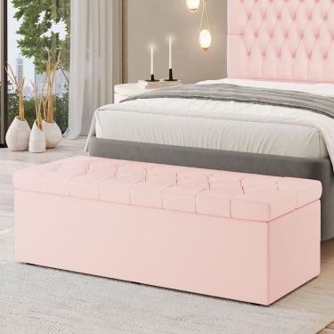 Imagem de Calçadeira Baú Sagitarius Para Cama de Casal Queen 160cm no Tecido Courino - Agilidade e Elegância Aradecor