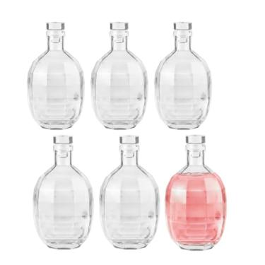 Imagem de LARYVIN Garrafas de vidro com tampas de vedação, conjunto de 6 garrafas de vidro transparente reutilizáveis, garrafas vazias de 350 ml para bebidas de vinho, óleo, vinagre, cerveja, refrigerante de