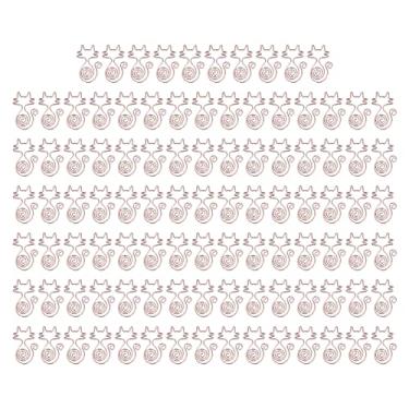 Imagem de Clipes de papel em formato divertidos, fofos, pequenos, galvanizados, rosa, dourado, metal, clipes de escritório para classificação de arquivos, organização de documentos, uso em (Gata)