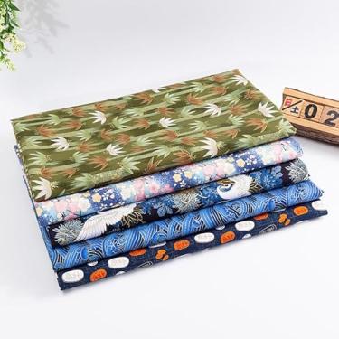 Imagem de 5 x quadrados de tecido estilo japonês, 20 x 25 cm, tecido de embrulho de algodão, pacotes de tecido acolchoado para costura de patchwork DIY