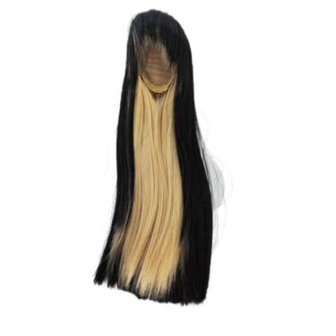 Imagem de Peruca de boneca de fibra de alta temperatura 1/4 bjd preta e leite chá cabelo castanho bjd acessórios de boneca