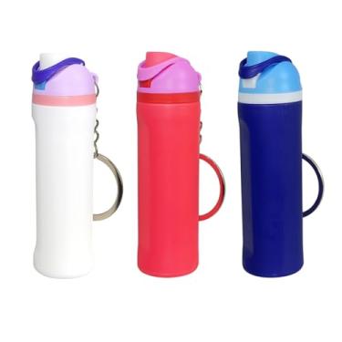 Imagem de PLLCJB Pacote com 3 mini chaveiro acessórios para garrafa de água Owala, Azul, branco, azul real e rosa roxo, G