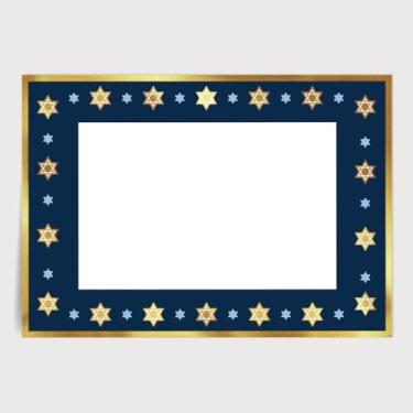 Imagem de Designer Greetings Porta-retrato Hanukkah, estrela de Davi, folha dourada (15 cartões com envelopes dourados)
