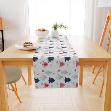 Imagem de Caminho de Mesa Natal, Caminho de Mesa Trilho Toalha Natal 4 Ou 6 Lugares, 1,35x0,40, Retrô(TME-16504)