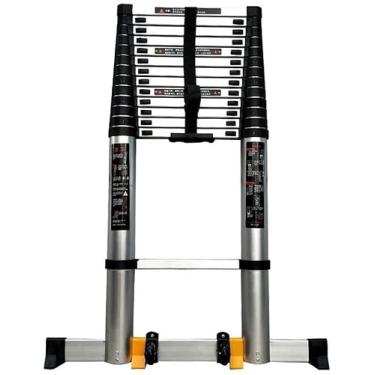 Imagem de OKUOKA Escada Telesladder, multiuso, alumínio, extensível, telescópica, escada, com barra estabilizadora e polia, capacidade de 150 kg para casa, Rv Loftfaça você mesmo, ferramentas escada de degrau/4