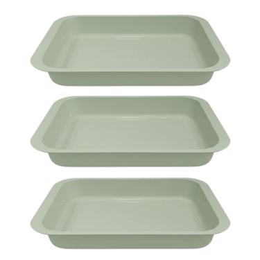 Imagem de Kit 3 Travessa Plástica Doces Salgados Bandeja Cozinha Multiuso 2,3LT (Verde)