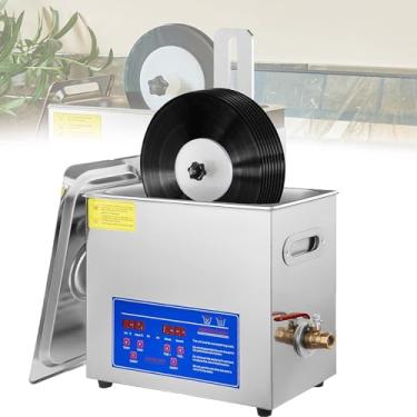 Imagem de Limpador ultrassônico de discos de 6,5 L,PotêNcia UltrassôNica De 180W,PotêNcia De Aquecimento De 300W,Temperatura De Aquecimento 0-80°C Para Joias DoméSticas, Discos