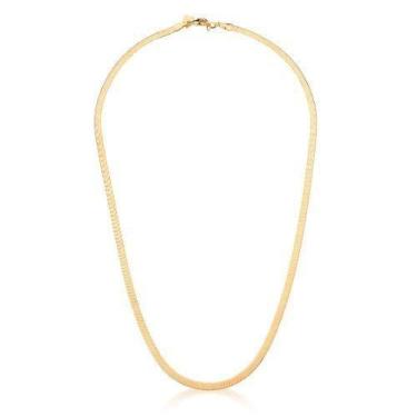 Imagem de Colar Em Malha Laminada Lisa Banhada A Ouro - Tulerry Semijoias E Aces