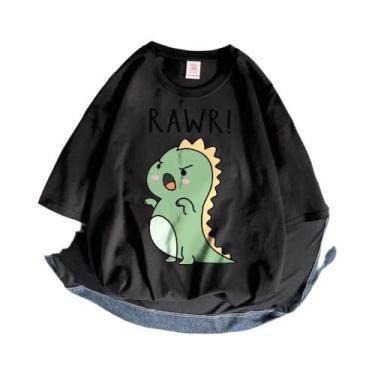 Imagem de Camiseta Esportiva Feminina com Estampa de Dinossauro - Manga Curta e 