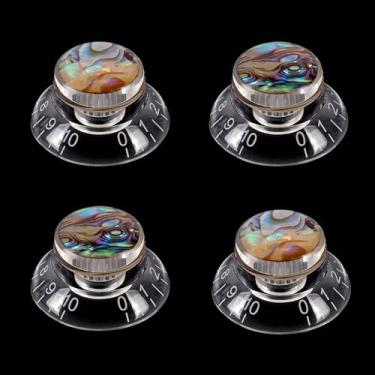 Imagem de Banworks Botões de controle de guitarra dos anos 50, botões métricos de 18 estrias, 6 mm/0,236 polegadas, 2 tons, 2 volumes, puxadores de sino, para guitarras elétricas Epiphone Les Paul LP SG, pacote