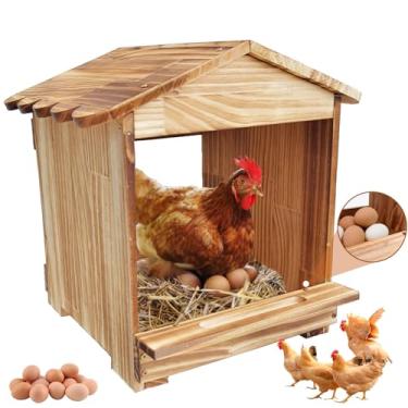 Imagem de Caixas de assentamento para galinhas, caixa de nidificação, caixa de nidificação de galinhas, 1 compartimento - caixa de madeira para assentamento de ovos de parede para galinheiro, tamanho grande 29