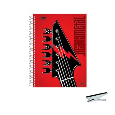 Imagem de Kit Caderno Masculino 20 Matérias Capa Dura 400 Folhas KBOM + Grampeador Alicate HP45