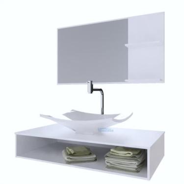 Imagem de Gabinete Para Banheiro Full Branco 80 Kit Completo - GABINETTO, Branco