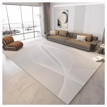 Imagem de SPXMQSS Tapetes de sala de estar, tapetes para quarto, antiderrapante, lavável, tapete que não cai, tapete interno de pelo baixo para quarto, sala de estar, cinza claro