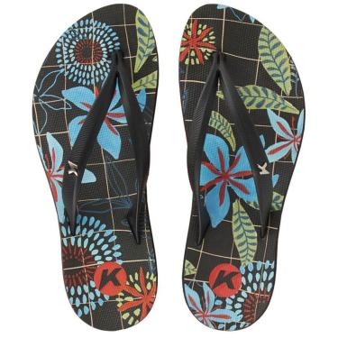 Imagem de Chinelo Kenner Ibiza Jardim Feminino - Preto e Vermelho - 35-Feminino