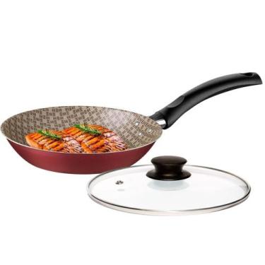 Imagem de Frigideira com Tampa de Vidro Tramontina Turim 24 cm Alumínio Antiader