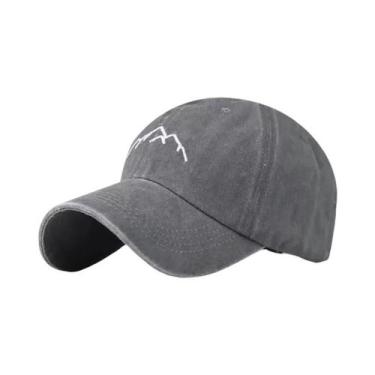 Imagem de Boné De Beisebol Vintage Unissex Ajustável Em Algodão Lavado Com Borda