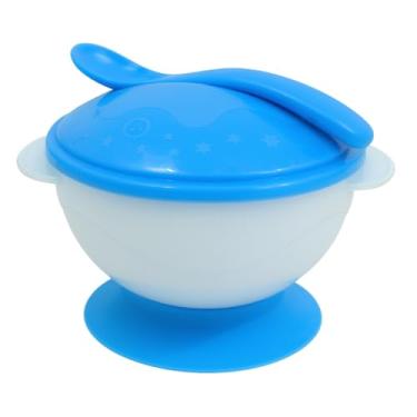Imagem de Kit Introdução Alimentar Pote com Tampa e Colher Ventosa para mais Segunraça e Facilidade (azul)
