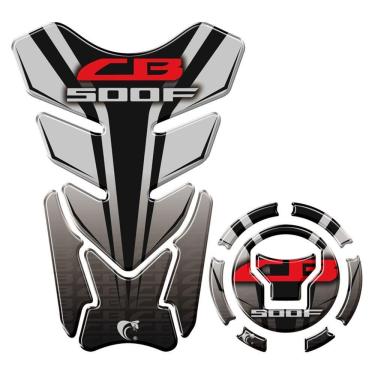 Imagem de Kit Adesivo Protetor De Tanque E Bocal Honda Cb 500F + 2018 Cinza Cinza