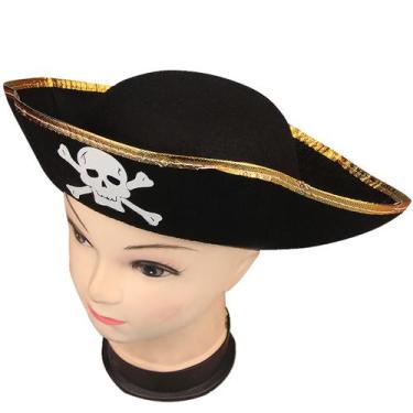 Imagem de Disfarce de pirata, chapéu de caveira, chapéu de pirata, performance -