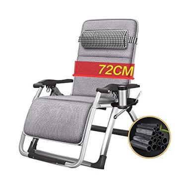 Imagem de YYBOES Cadeira reclinável de jardim, reclinável dobrável, super largura 67/72 cm, espreguiçadeira, espreguiçadeira, cama de alumínio, pernas de aço quadradas ao ar livre, para praia, pátio, jardim
