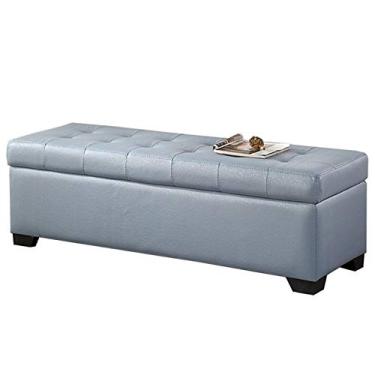 Imagem de FAMEOYA Banqueta otomana, banco de cama, sofá com tecnologia confortável, tecido de grande capacidade, pode ser virado para quarto, sala de estar, casa, banco de troca de sapatos, vários tamanhos