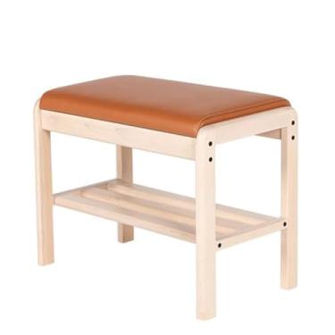 Imagem de FAMEOYA Banco de armazenamento de sapatos, banco de madeira para troca de sapatos, porta de entrada, varanda, porta de entrada, sapateira, banco de armazenamento integrado, banco de sapatos