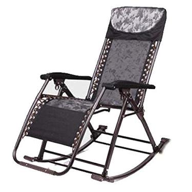 Imagem de YYBOES Espreguiçadeira dobrável espreguiçadeira dobrável cadeira reclinável espreguiçadeira ajustável para jardim praia piscina com suporte de travesseiro 200 kg sem almofadas - marrom