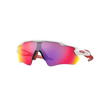 Imagem de Oakley Pacote de óculos de sol OO9208: OO 9208 RADAR EV PATH 920805 Kit de acessórios de coleira branca polida e azul grande