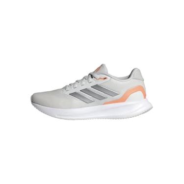 Imagem de adidas Tênis feminino Run Falcon 5, Branco cristal/ferro metálico/laranja, 34
