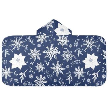 Imagem de Burbuja Toalha de banho com capuz de laço rosa para crianças, toalha de praia de pelúcia macia absorvente para chá de meninas e meninos 3-10 anos, 61 x 127 cm