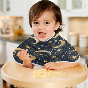 Imagem de CEBUGI Panos para Arrotar Musselina para Bebês 56 x 28 cm Toalhas de Bebê Absorventes Macias Estrelas Lua Algodão Arrotar Trapos para Bebês Meninos e Meninas Pacote com 4