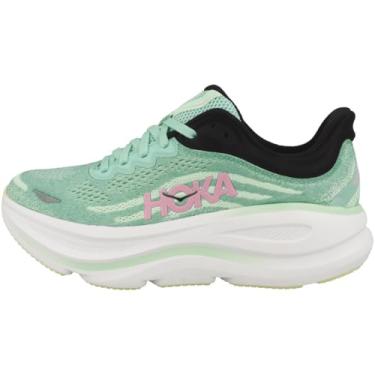 Imagem de HOKA Tênis feminino Bondi 9, Azul cintilante/menta fluorita, 11 Wide