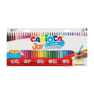 Imagem de Carioca Marcadores de carteira Joy Paperboard – Canetas coloridas para crianças com ponta fina, ideais para desenhar e colorir, super laváveis, cores sortidas, 36 peças