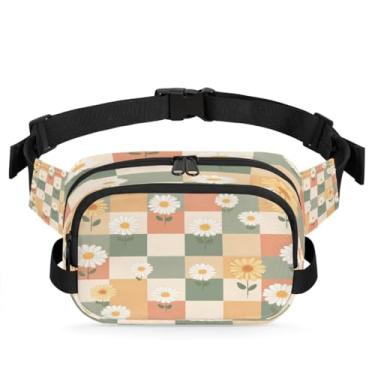 Imagem de Pochete de margarida verde para mulheres e homens com alça ajustável, bolsa transversal, bolsa de peito, bolsa tiracolo, Cor 12