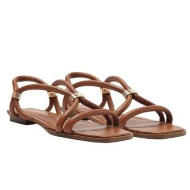 Imagem de Sandália Arezzo Marrom Tiras Maxi-Feminino