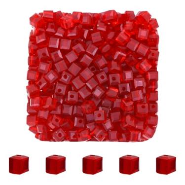 Imagem de Mandala Crafts Contas de cristal de cubo rubi de 4 mm – 500 contas de vidro facetadas para fabricação de joias, suprimentos de contas, artesanato DIY, pulseiras, colares, brincos e contas